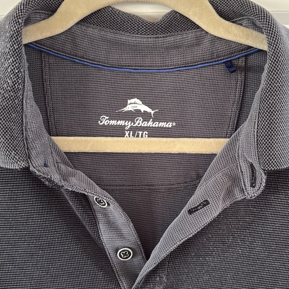 Tommy Bahama Men's Gray Polo Shirt - Picture 2 of 3